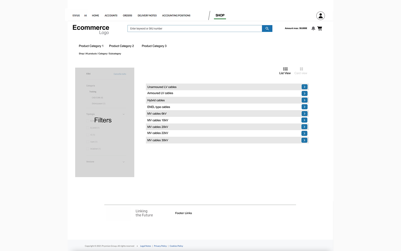 B2B Commerce - PLP
