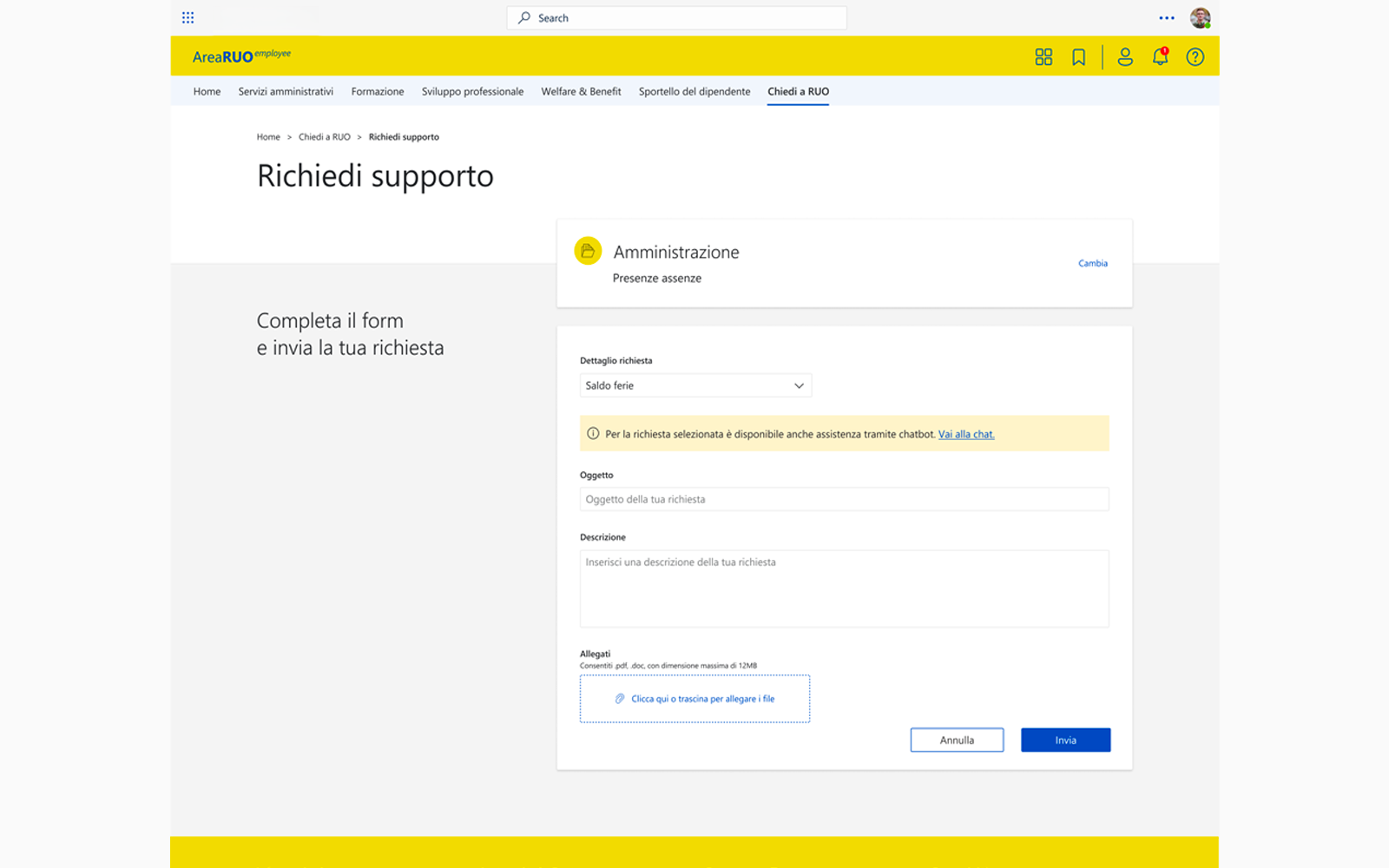 HR Platform - Chiedi a RUO